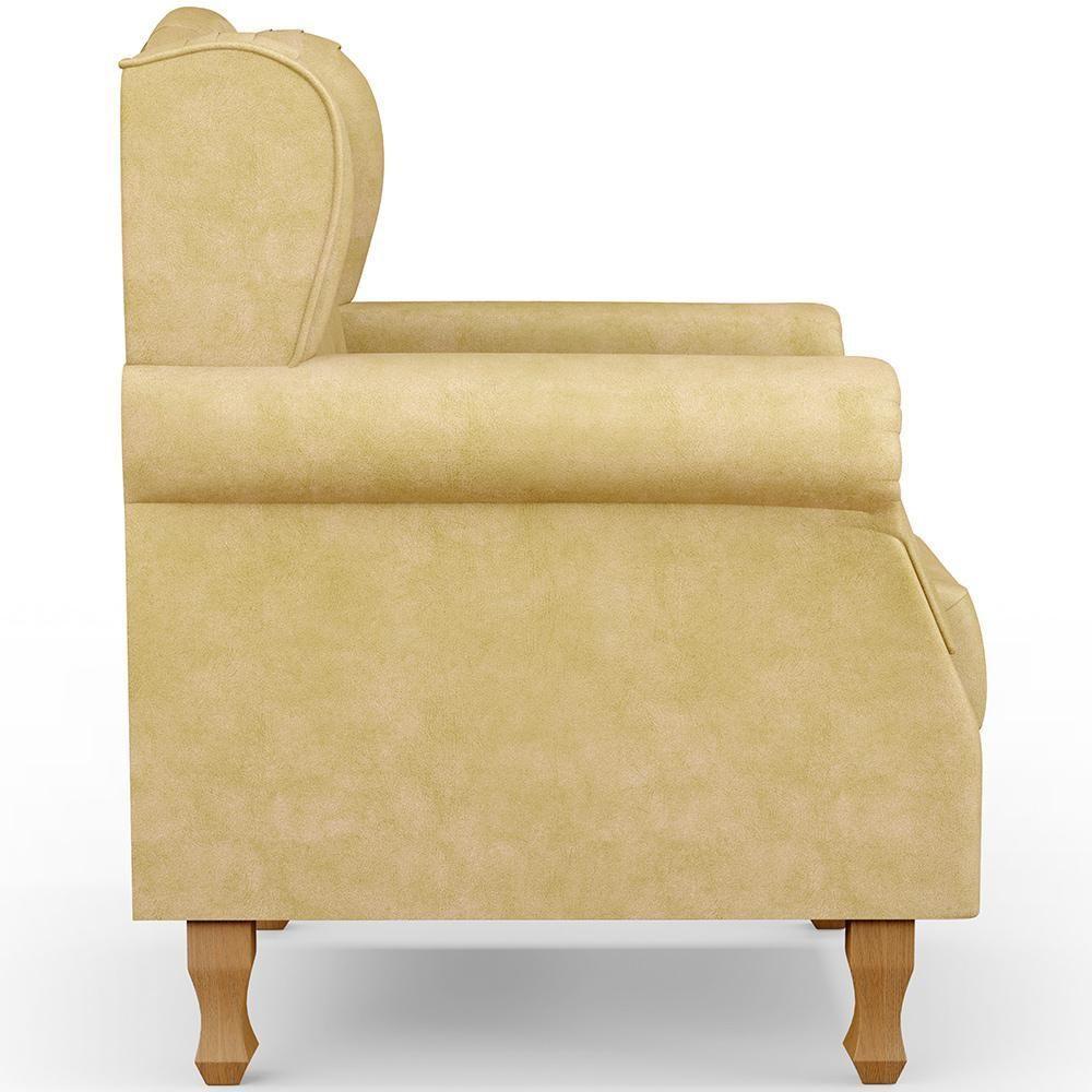 Kit 02 Poltronas Decorativas Para Sala De Estar Yara P02 Couríssimo Fendi - Lyam Decor - 2