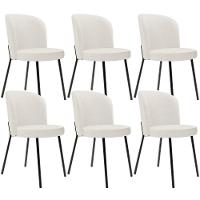 Kit 6 Cadeiras Sala De Jantar Estofada Gavi L02 Linho Bege - Lyam Decor - 1