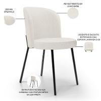 Kit 6 Cadeiras Sala De Jantar Estofada Gavi L02 Linho Bege - Lyam Decor - 7