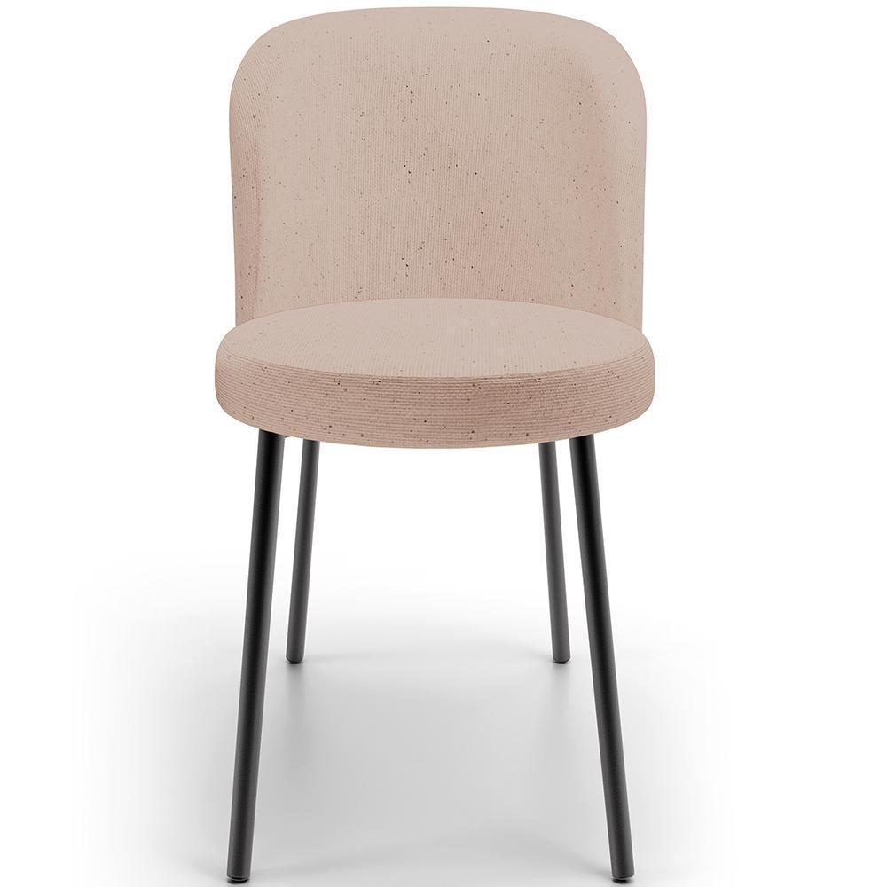 Kit 6 Cadeiras Sala De Jantar Estofada Gavi L02 Linho Rosê - Lyam Decor - 5