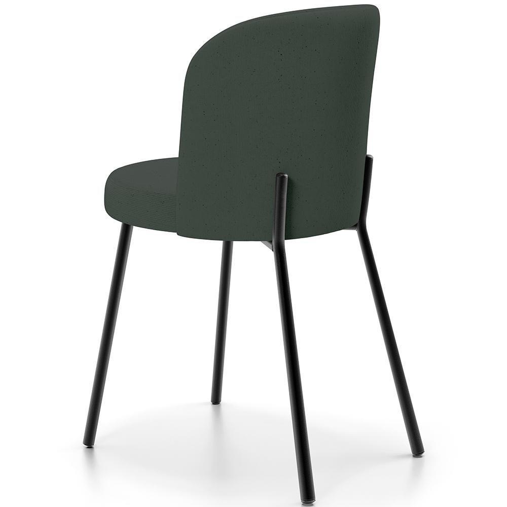 Kit 6 Cadeiras Sala De Jantar Estofada Gavi L02 Linho Verde Musgo - Lyam Decor - 4