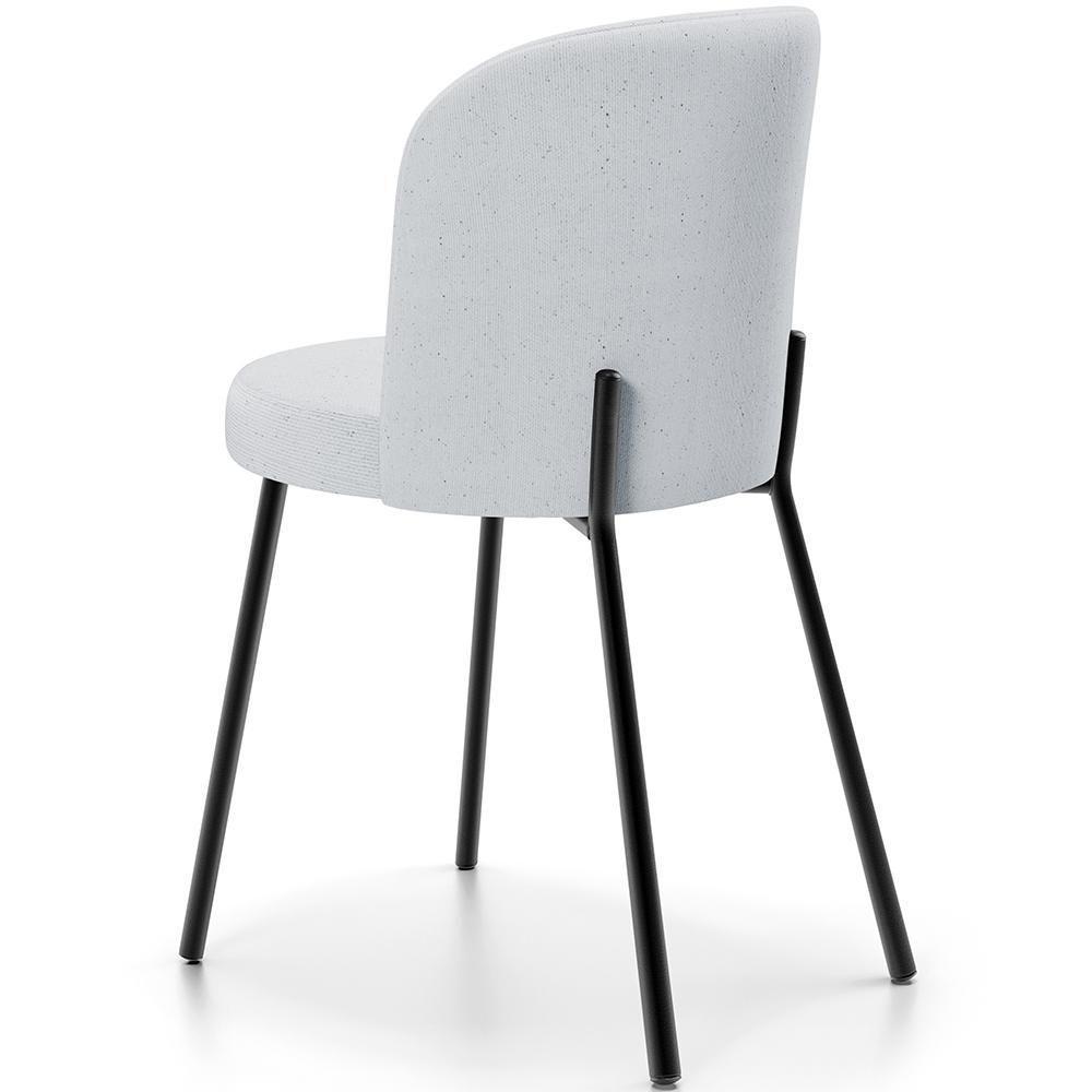 Kit 6 Cadeiras Sala De Jantar Estofada Gavi L02 Linho Cinza - Lyam Decor - 4