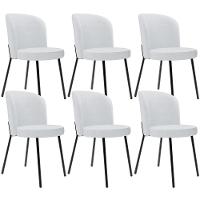 Kit 6 Cadeiras Sala De Jantar Estofada Gavi L02 Linho Cinza - Lyam Decor - 1