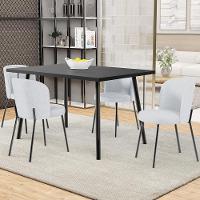 Kit 6 Cadeiras Sala De Jantar Estofada Gavi L02 Linho Cinza - Lyam Decor - 6