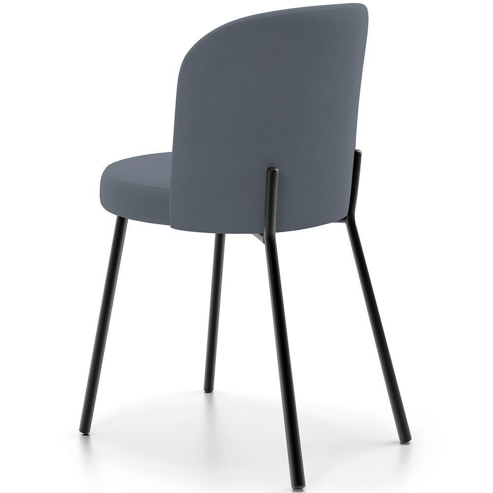 Kit 6 Cadeiras Sala De Jantar Estofada Gavi L02 Suede Cinza - Lyam Decor - 2