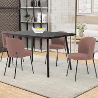 Kit 6 Cadeiras Sala De Jantar Estofada Gavi L02 Suede Rosê - Lyam Decor - 6