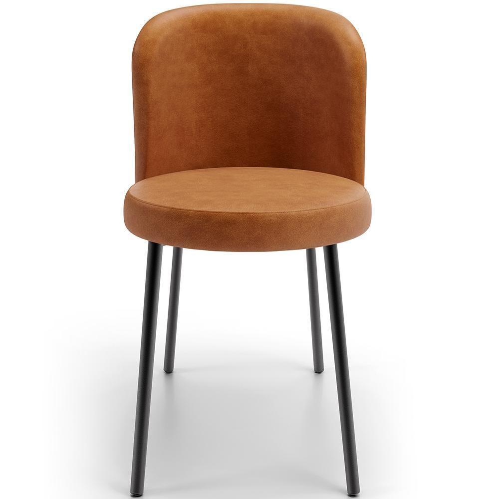 Kit 6 Cadeiras Sala De Jantar Estofada Gavi L02 Tecido Couríssimo Canela - Lyam Decor - 5