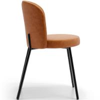 Kit 6 Cadeiras Sala De Jantar Estofada Gavi L02 Tecido Couríssimo Canela - Lyam Decor - 2