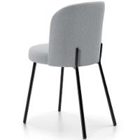 Kit 3 Cadeiras Sala De Jantar Estofada Gavi L02 Bouclê Cinza - Lyam Decor