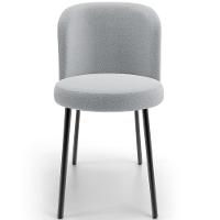 Kit 3 Cadeiras Sala De Jantar Estofada Gavi L02 Bouclê Cinza - Lyam Decor - 5