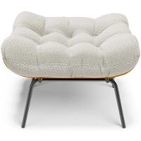 Poltrona Costela L02 Com Puff Sala De Estar Bouclê Cru - Lyam Decor - 7