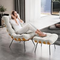 Poltrona Costela L02 Com Puff Sala De Estar Bouclê Cru - Lyam Decor - 9