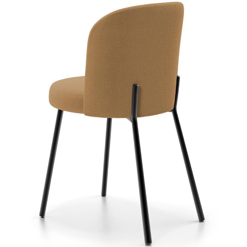 Kit 2 Cadeiras Sala De Jantar Estofada Gavi L02 Bouclê Mostarda - Lyam Decor - 4