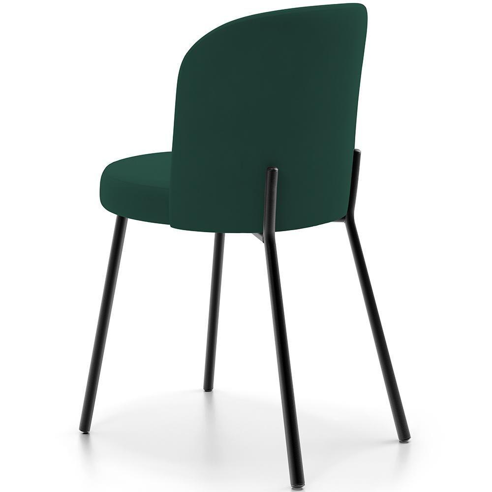 Kit 2 Cadeiras Sala De Jantar Estofada Gavi L02 Suede Verde Musgo - Lyam Decor - 4