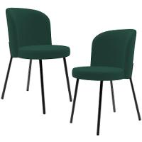 Kit 2 Cadeiras Sala De Jantar Estofada Gavi L02 Suede Verde Musgo - Lyam Decor - 1