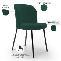 Kit 2 Cadeiras Sala De Jantar Estofada Gavi L02 Suede Verde Musgo - Lyam Decor - 7