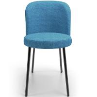 Kit 3 Cadeiras Para Sala De Jantar Cozinha Estofada Gavi L02 Linho Azul - Lyam Decor - 5