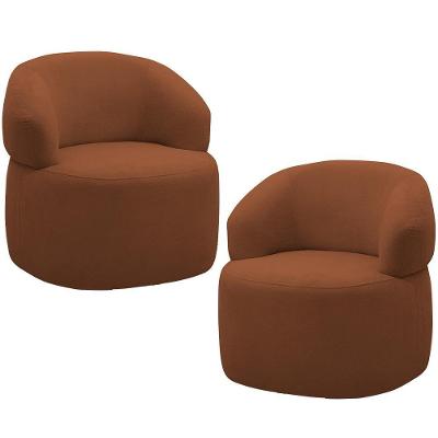 Kit 2 Poltronas Giratórias Carmen F04 Sala De Estar Veludo Terracota Lyam Decor