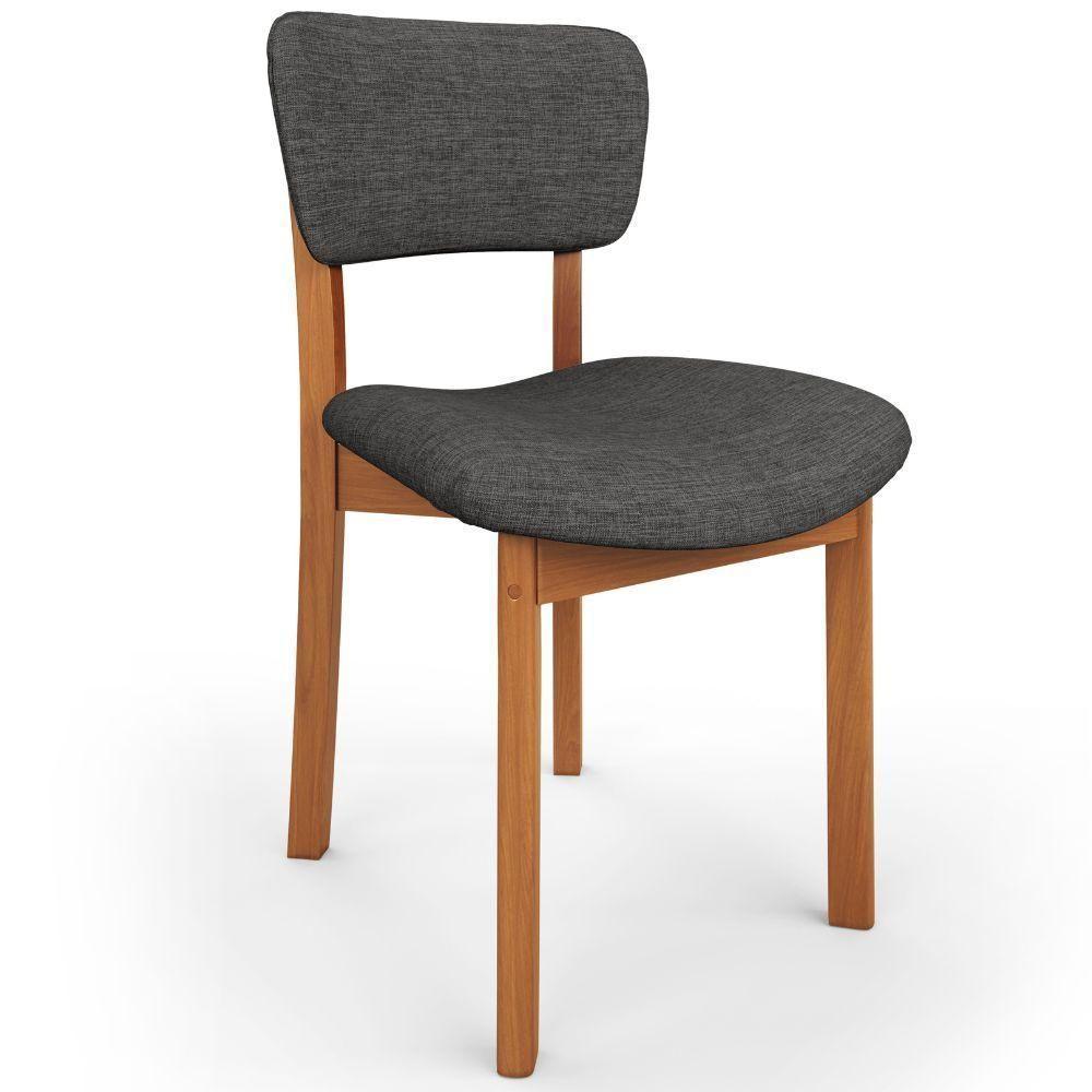 Kit 05 Cadeiras Para Sala De Jantar Cozinha Living Estofada Dara L02 Linho Cinza Escuro - Lyam Decor - 1