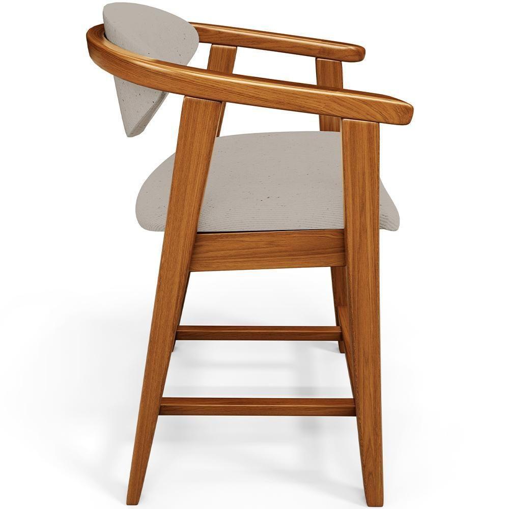 Kit 06 Banquetas Baixa Para Cozinha Sala Jantar Bancada Cecília L02 Linho Bege - Lyam Decor - 2