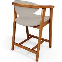 Kit 06 Banquetas Baixa Para Cozinha Sala Jantar Bancada Cecília L02 Linho Bege - Lyam Decor