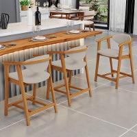 Kit 06 Banquetas Baixa Para Cozinha Sala Jantar Bancada Cecília L02 Linho Bege - Lyam Decor - 6