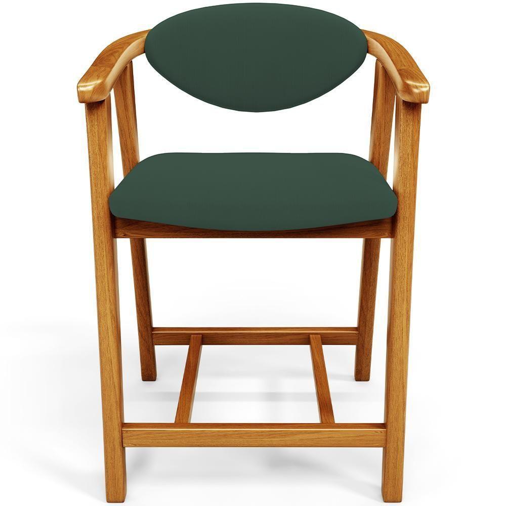 Kit 06 Banquetas Baixa Para Cozinha Sala Jantar Bancada Cecília L02 Suede Verde Musgo - Lyam Decor - 5