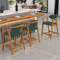 Kit 06 Banquetas Baixa Para Cozinha Sala Jantar Bancada Cecília L02 Suede Verde Musgo - Lyam Decor - 6