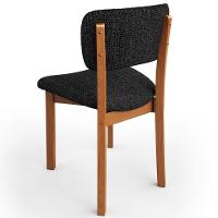 Kit 06 Cadeiras Para Sala De Jantar Cozinha Living Estofada Dara L02 Linho Chumbo - Lyam Decor - 5