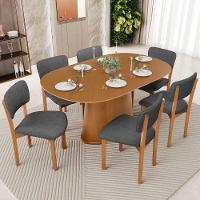 Kit 06 Cadeiras Para Sala De Jantar Cozinha Living Estofada Dara L02 Linho Cinza Escuro - Lyam Decor - 7