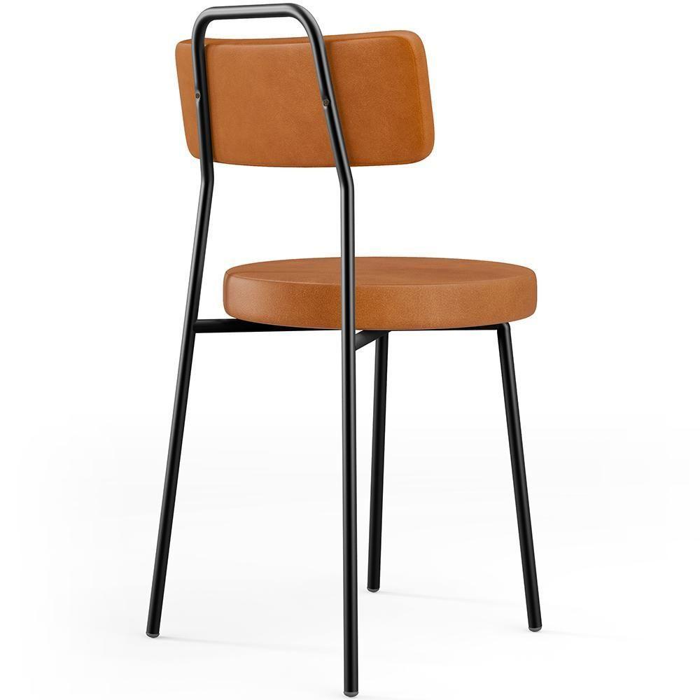 Kit 4 Cadeiras Decorativas Estofada Para Sala De Jantar Barcelona L02 Couríssimo Canela - Lyam Decor - 4