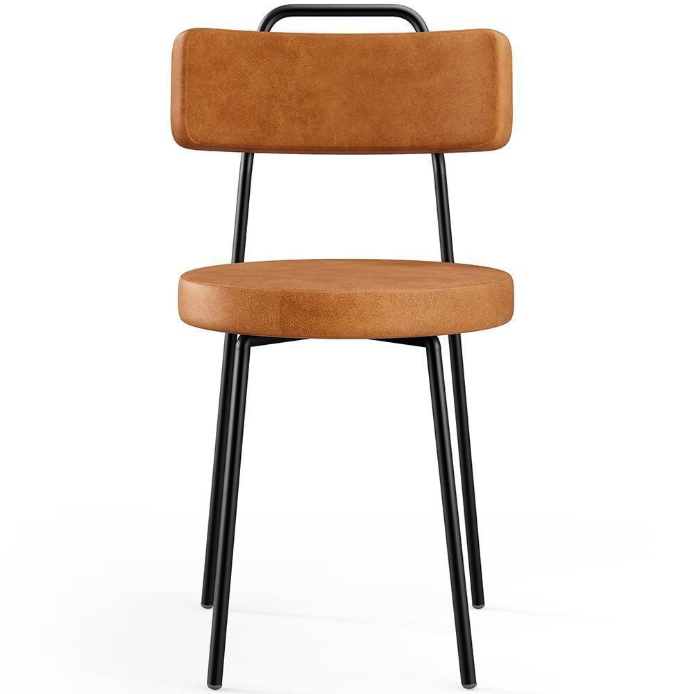 Kit 4 Cadeiras Decorativas Estofada Para Sala De Jantar Barcelona L02 Couríssimo Canela - Lyam Decor - 5