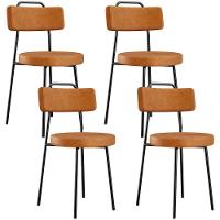 Kit 4 Cadeiras Decorativas Estofada Para Sala De Jantar Barcelona L02 Couríssimo Canela - Lyam Decor - 1