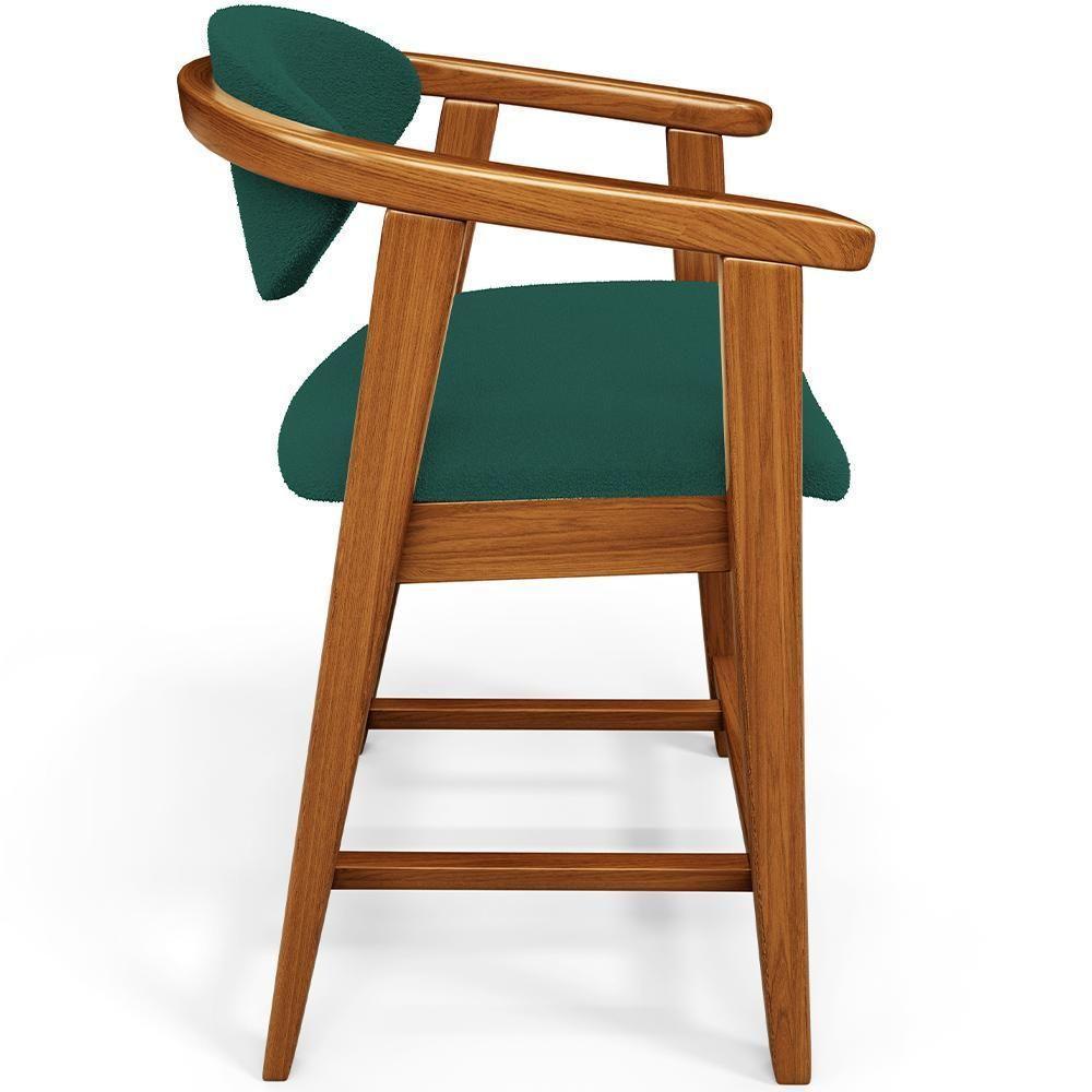 Kit 06 Banquetas Baixa Para Cozinha Sala Jantar Bancada Cecília L02 Bouclê Verde - Lyam Decor - 2