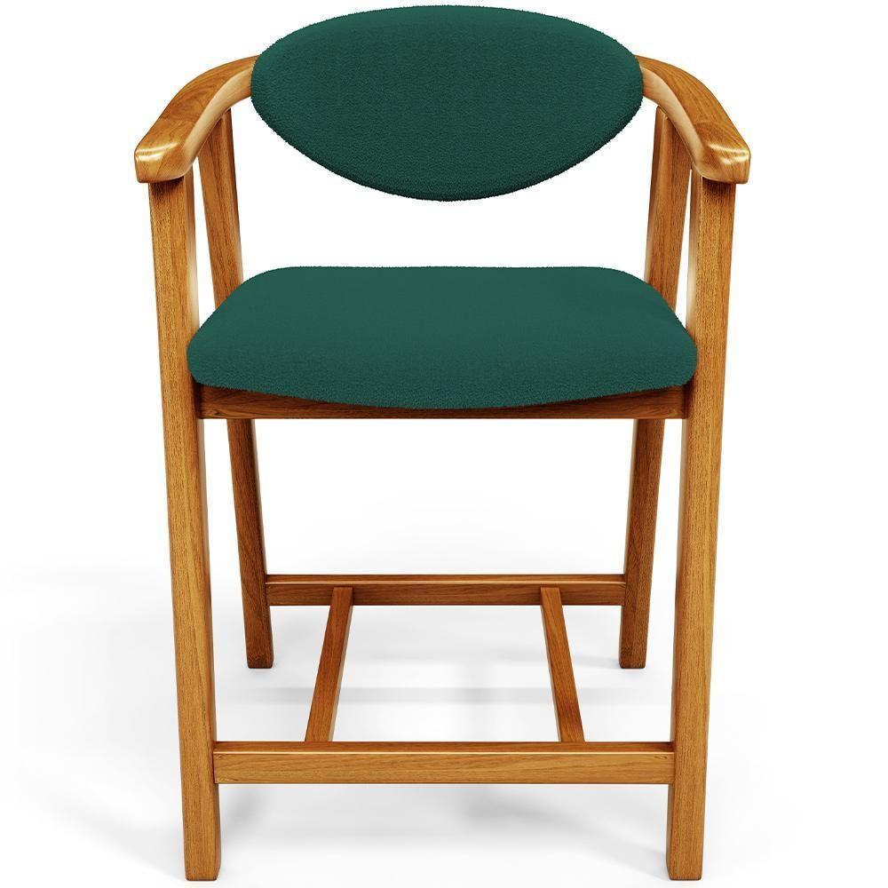 Kit 06 Banquetas Baixa Para Cozinha Sala Jantar Bancada Cecília L02 Bouclê Verde - Lyam Decor - 5