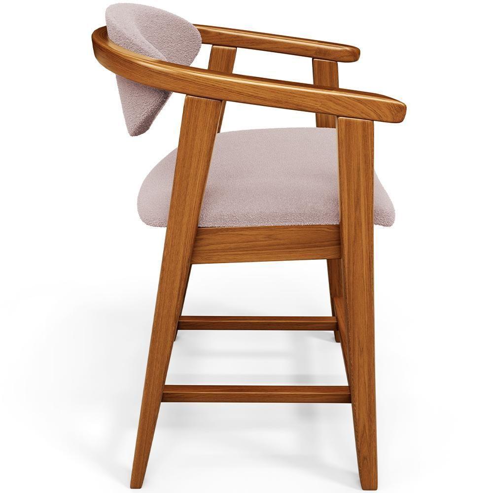 Kit 06 Banquetas Baixa Para Cozinha Sala Jantar Bancada Cecília L02 Bouclê Rosê - Lyam Decor - 2