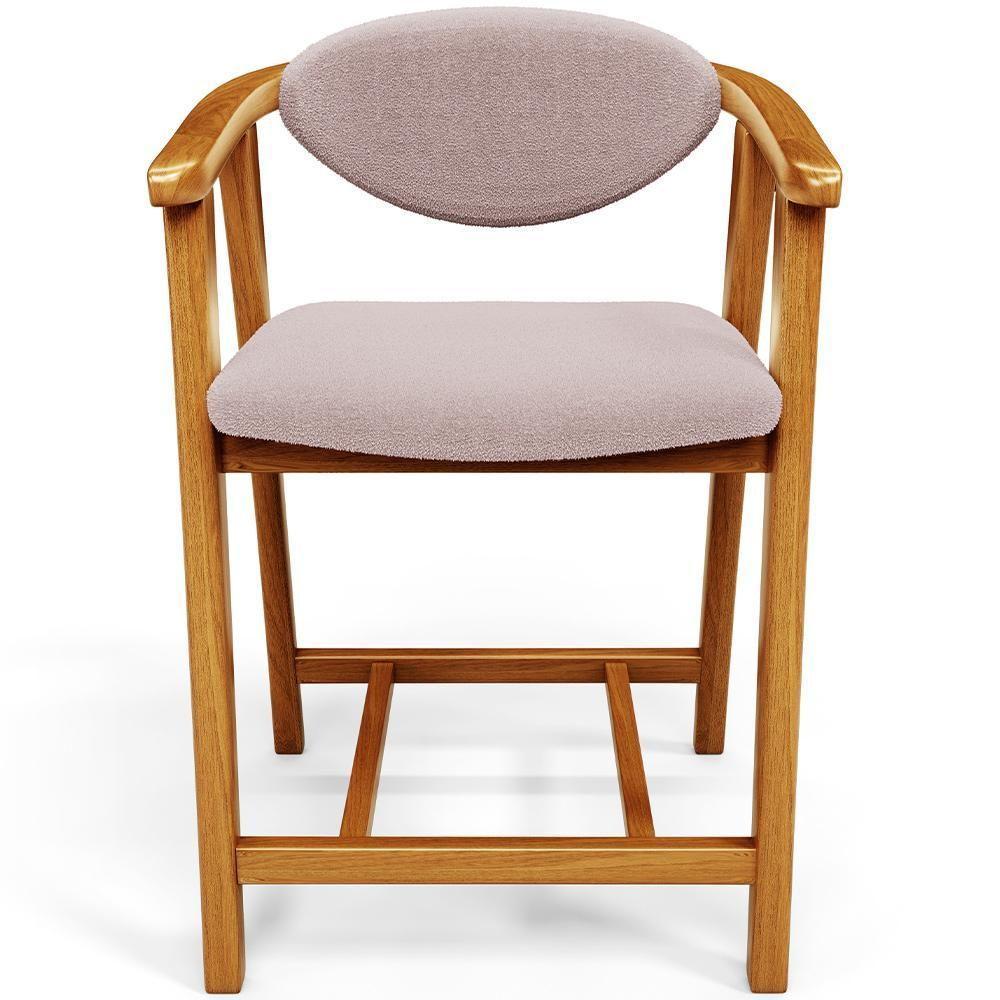 Kit 06 Banquetas Baixa Para Cozinha Sala Jantar Bancada Cecília L02 Bouclê Rosê - Lyam Decor - 5