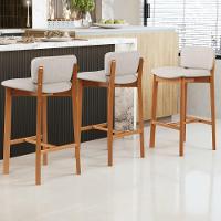 Kit 06 Banquetas Alta Para Cozinha Sala De Jantar Bar Dara L02 Linho Cru - Lyam Decor - 7