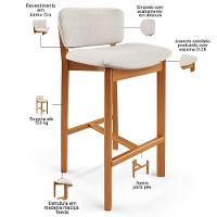 Kit 06 Banquetas Alta Para Cozinha Sala De Jantar Bar Dara L02 Linho Cru - Lyam Decor - 8