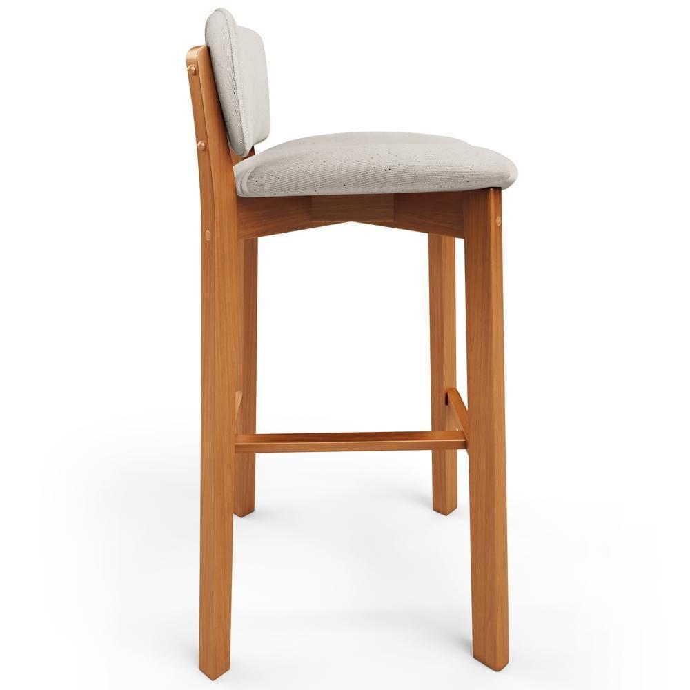 Kit 02 Banquetas Alta Para Cozinha Sala De Jantar Bar Dara L02 Linho Cru - Lyam Decor - 3