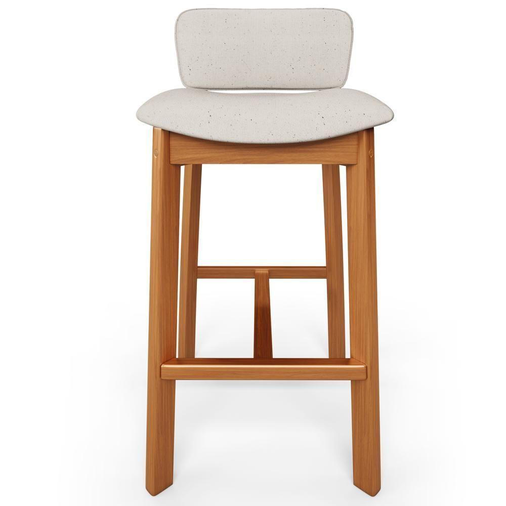 Kit 02 Banquetas Alta Para Cozinha Sala De Jantar Bar Dara L02 Linho Cru - Lyam Decor - 5