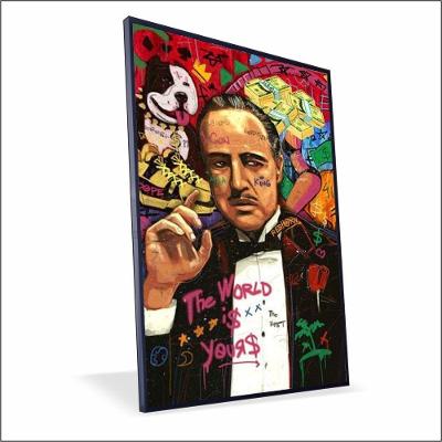 Quadro Poderoso Chefão Vinil Com Vidro Tamanho Moldura 20x30 Baixa Preta