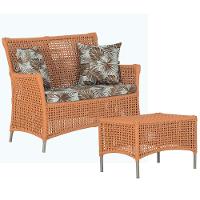 1 Sofá E Mesa Centro Igapó Alumínio Corda Náutica E6 Trama Terra Cota - 1