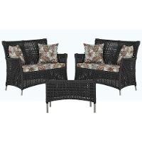 2 Sofás E Mesa Igapó Alumínio Fendi Corda Náutica E6 Trama Preto - 1