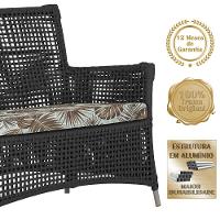 2 Sofás E Mesa Igapó Alumínio Fendi Corda Náutica E6 Trama Preto - 5