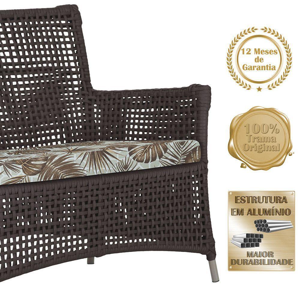 2 Sofás E Mesa Igapó Alumínio Fendi Corda Náutica E6 Trama Marrom - 4
