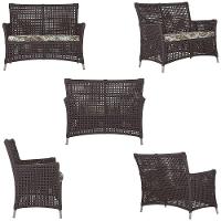 2 Sofás E Mesa Igapó Alumínio Fendi Corda Náutica E6 Trama Marrom - 2