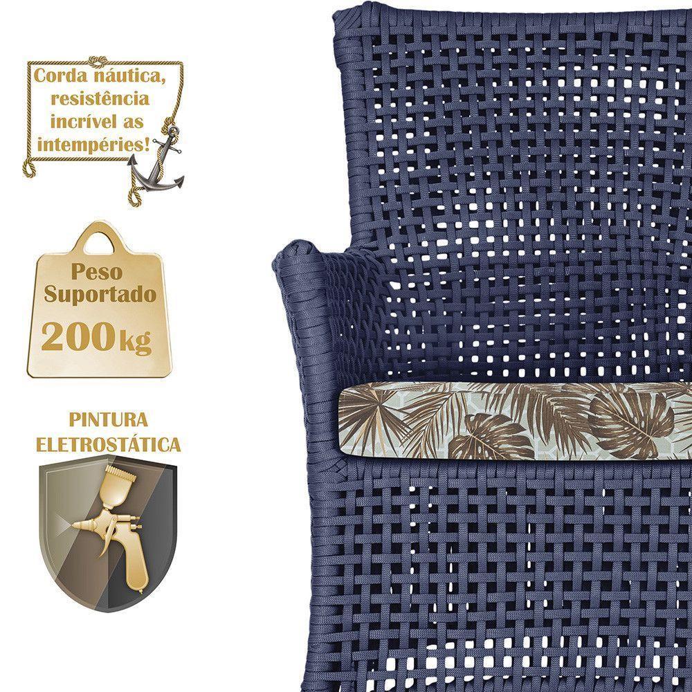 2 Sofás E Mesa Igapó Alumínio Fendi Corda Náutica E6 Trama Azul - 4