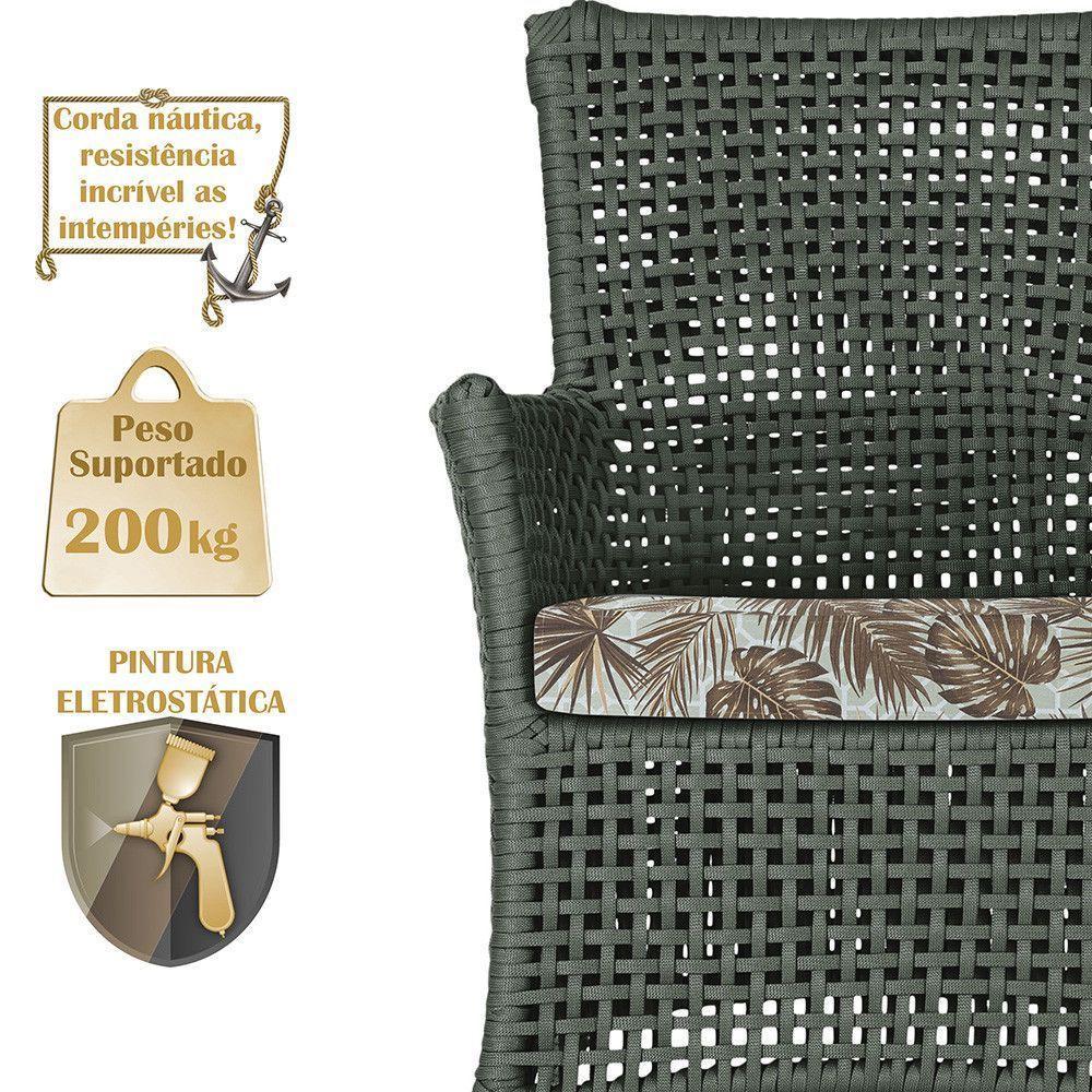 2 Sofás E Mesa Igapó Alumínio Fendi Corda Náutica E6 Trama Verde - 3