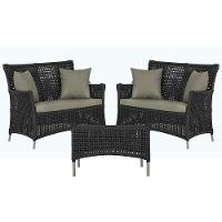 2 Sofás E Mesa Igapó Alumínio Fendi Corda Náutica E8 Trama Preto - 1